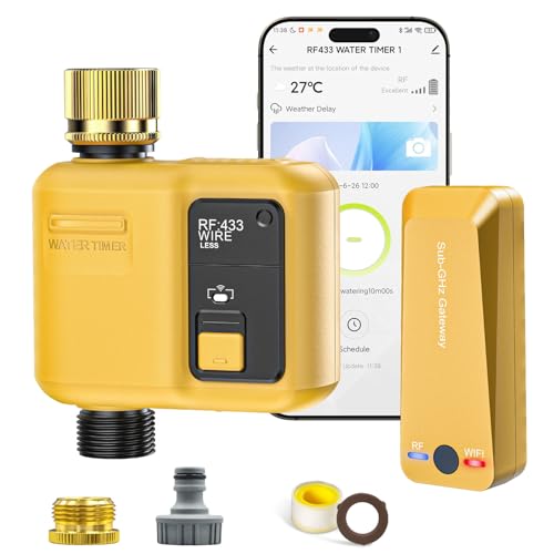 Shrivee Smart Bewässerungscomputer WLAN mit 1 Zonen Ausgängen und 5 Programme Bewässerungssystem mit Regenverzögerung/Automatische Bewässerung, Ideal für Gewächshaus & Garten von Shrivee