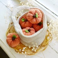 Kürbis Gehäkelt Set Herbst Dekor Korb - Halloween Mantel Dekorationen von ShuShuFriend