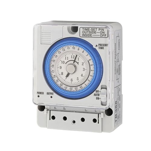 1 Stück TB388 Mechanischer Zeitschalter – 24-Stunden-Steuerung for Industrie- und Haushaltsgeräte – 12–48 VAC Zeitrelais(24VAC DC) von ShuaaM