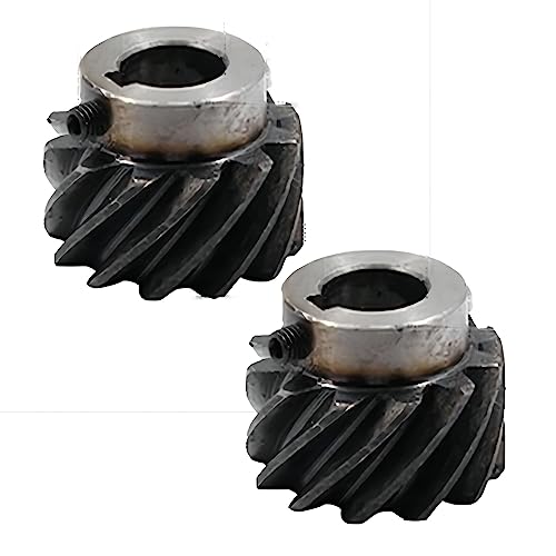 2 Stück 2 Module 12 Zähne Schrägverzahntes Kegelrad 90-Grad-Getriebe Stahlzahnrad mit 10-15 mm Bohrung for den mechanischen Gebrauch(2M 12T 12mm bore 4mm key Left) von ShuaaM