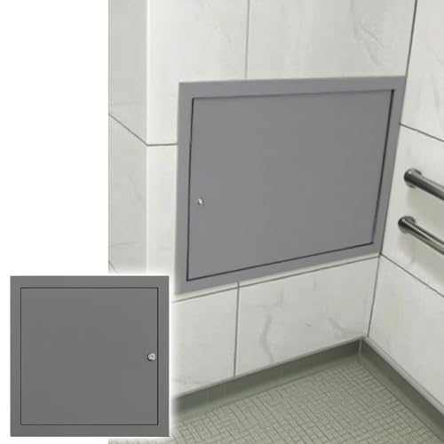 ShuaaM 1 Stück Badezimmer-Revisionsplatte im Schloss-Stil – wasserdichte Metalldeckentür for einfache Installation in Nassbereichen, grau(300x300mm) von ShuaaM