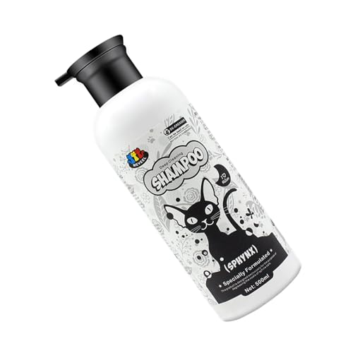 Kätzchen-Shampoo, Ölkontrolle, Hautpflege (500 ml) für Sphinx-Katzen, Ölkontrolle, beruhigendes Shampoo für Sphinx, haarlose Katzen, Katzenpflege-Werkzeuge von Shuade