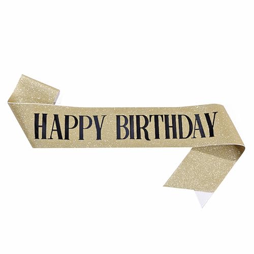 Shuade Happy Birthday Schärpe 160 x 10 cm Frauen Geburtstag Schärpe Geburtstag Party Kostüm Zubehör für Mädchen Geburtstag Party Dekoration von Shuade