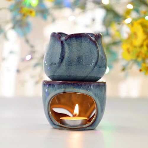 Shuaivibes Keramische Duftlampe Teelicht mit Kerzenhalter, Aromalampe und Aromabrenner für Duftöl und Duftwachs von Shuaivibes