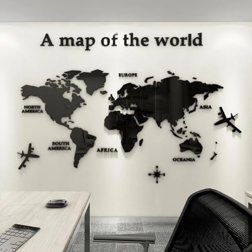 3D Acryl Kunst Hochwertig Wandkunst Wandmalereien Weltkarten Weltkarte Erde Welt Dekor Kristall Wandkunst Wandmalereien Wanddekoration Wandaufkleber Aufkleber Von Selbstklebend 120 * 60CM von Shuanghao
