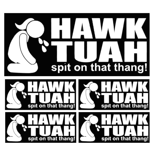 5 Stück Hawks Tuah Spit That Thang | Hawks Tush Spit That Thing-Parodie-Aufkleber | HAWKS Tuah Stoßstangenaufkleber | 2024 Parodie-Aufkleber Laptop-Auto-Stoßstangenaufkleber von Shuangliao