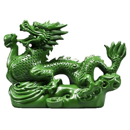 Shuangliao Chinesische Fengshui Drachen Statue, 10cm, Grün, Drache, Dekofigur, 2024 Neujahr Geschenke, Schreibtisch Büro Tischdeko von Shuangliao