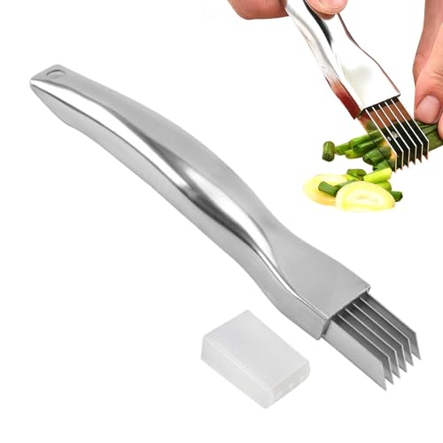 Spring Onion Slicer, Shred Silk The Knife, Zwiebelmesser Zwiebel Shredder Messer, Scallion Cutter Aus Edelstahl, Scallion Cutter Obst Gemüse Lebensmittel Knoblauch Chopper von Shuangliao