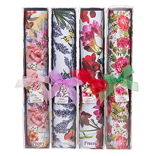 6 große Blätter, duftendes Schrankpapier mit Blumenmuster - 420 x 585 mm - sanft, mit Duft, Geschenkbox rose von Shudehill Giftware