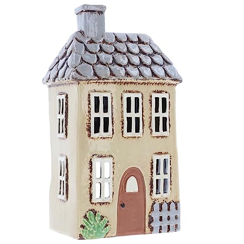 Shudehill Giftware Ceramic Village Pottery Gartenhaus Teelichthalter, Heimdekoration Kerzenhalter (mittelgroß, cremefarben) von Shudehill Giftware