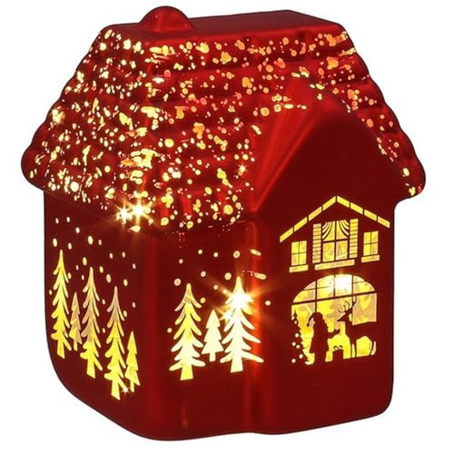 Shudehill Giftware Hellrotes Weihnachts-LED-Haus von Shudehill Giftware