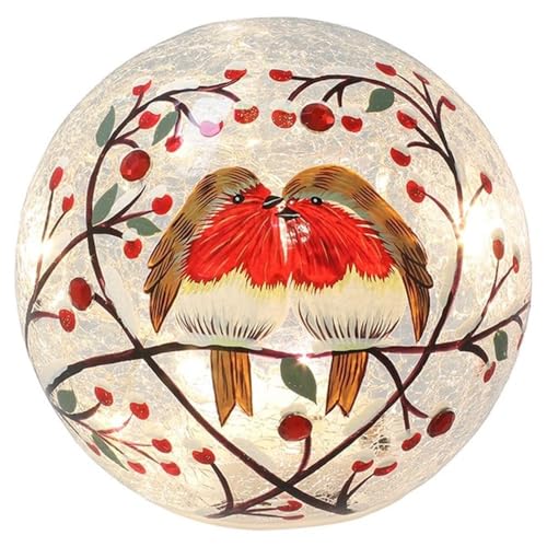 Shudehill Giftware Kleine Weihnachtskugel mit Rotkehlchen-Herz von Shudehill Giftware