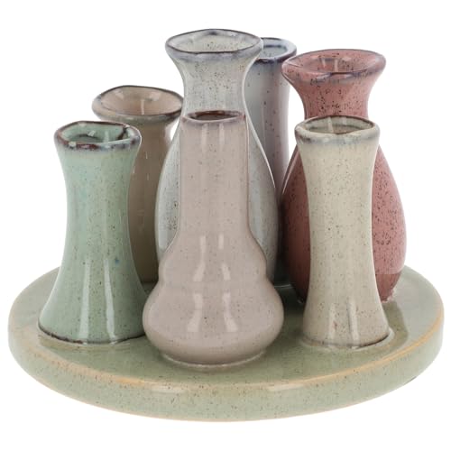 Shudehill Giftware Petite Pottery Mini-Vasen-Kollektion, Pastelltöne, ideal für einzelne Blumen, getrocknete Arrangements und mehr (7 Stiele) von Shudehill Giftware