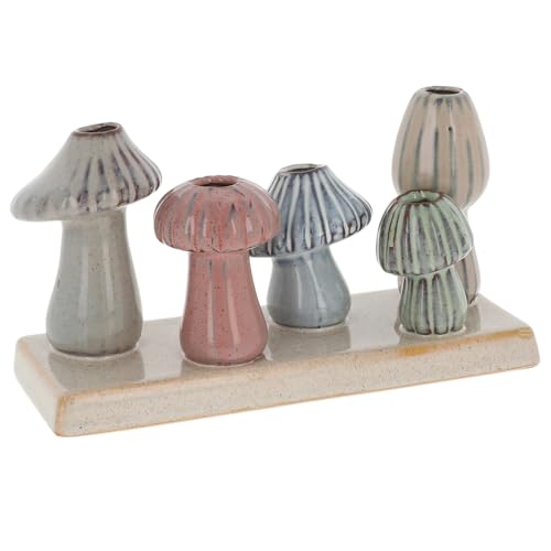 Shudehill Giftware Petite Pottery Mini-Vasen-Kollektion, Pastelltöne, ideal für einzelne Blumen, getrocknete Arrangements und mehr (Pilz) von Shudehill Giftware