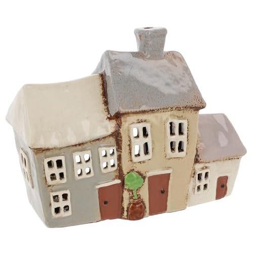 Shudehill Giftware Village Pottery Teelichthalter für 3 Gartenhäuser, Grau von Shudehill Giftware