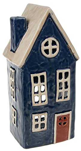 Shudehill Giftware Village Pottery Teelicht, hoch, Marineblau von Shudehill Giftware