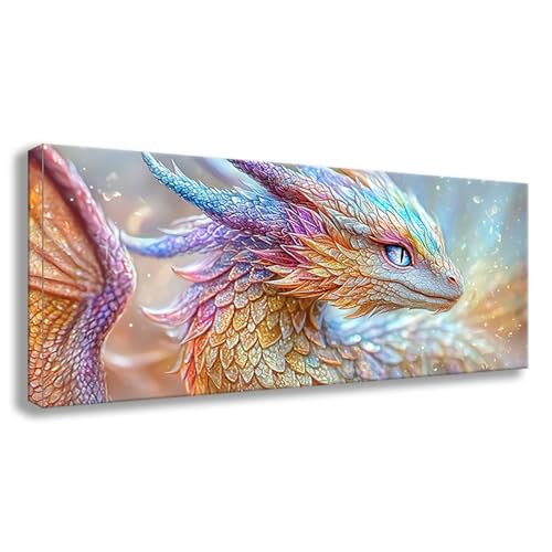 Diamond Painting Drachen Diamond Painting Erwachsene Groß XXL 250x100 cm Diamant Malerei Bilder Tier DIY 5D Rund Steine Stickerei Kreuzstich Basteln Erwachsene für Deko Wohnzimmer, Geschenke S0-447 von Shueayin