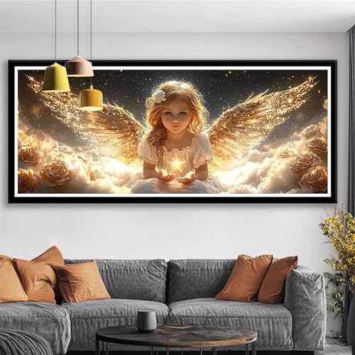 Diamond Painting XXL 100x40 cm Engel Diamant Painting Bilder Mädchen Diamond Art 5D Vollbohrer Diamant Malerei Basteln Mädchen 10 Jahre, Strass Stickerei Mosaikherstellung für Zimmer Deko S0-460 Diamond Painting XXL 100x40 cm Engel Diamant Painting Bilder Mädchen Diamond Art 5D Vollbohrer Diamant Malerei Basteln Mädchen 10 Jahre, Strass Stickerei Mosaikherstellung für Zimmer Deko S0-460 von Shueayin