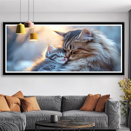 Diamond Painting XXL 175x70 cm Katze Diamant Painting Bilder Tier Diamond Art 5D DIY Vollbohrer Diamant Malerei Basteln Mädchen 10 Jahre, Strass Stickerei Mosaikherstellung für Zimmer Deko S0-540 Diamond Painting XXL 175x70 cm Katze Diamant Painting Bilder Tier Diamond Art 5D DIY Vollbohrer Diamant Malerei Basteln Mädchen 10 Jahre, Strass Stickerei Mosaikherstellung für Zimmer Deko S0-540 von Shueayin