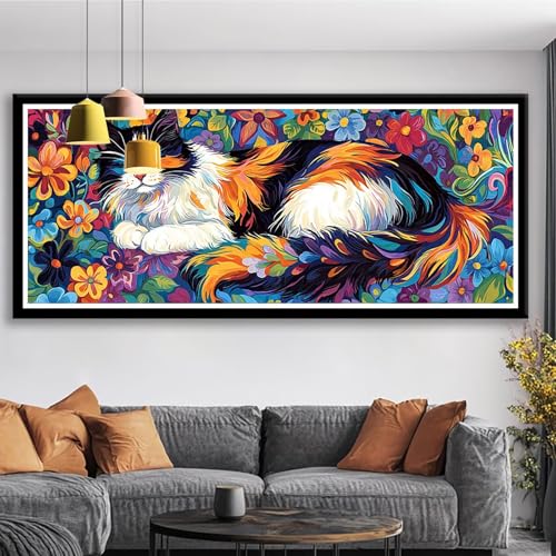 Diamond Painting XXL 50x20 cm Katze Diamant Painting Bilder Blume Diamond Art 5D DIY Vollbohrer Diamant Malerei Basteln Mädchen 10 Jahre, Strass Stickerei Mosaikherstellung für Zimmer Deko S0-442 Diamond Painting XXL 50x20 cm Katze Diamant Painting Bilder Blume Diamond Art 5D DIY Vollbohrer Diamant Malerei Basteln Mädchen 10 Jahre, Strass Stickerei Mosaikherstellung für Zimmer Deko S0-442 von Shueayin
