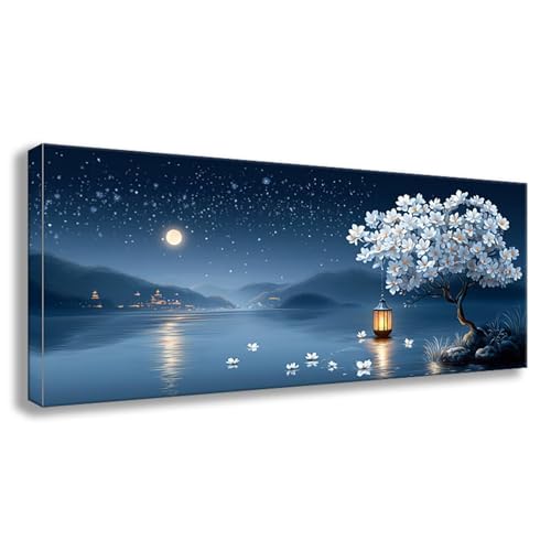 Diamond Painting XXL 75x30 cm Mond Diamant Painting Bilder Baum Diamond Art DIY Vollbohrer Diamant Malerei Basteln Mädchen 10 Jahre, Strass Stickerei Mosaikherstellung für Zimmer Deko Geschenke S0-518 von Shueayin