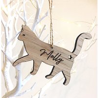Katze Personalisierte Weihnachten Holz Baum Dekoration von Shufflewoods