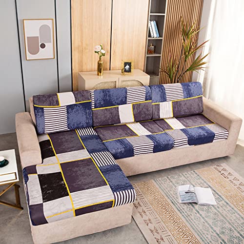 Shujin 1 Stück Sofa Sitzkissenbezug Modern Stretch Sitzkissenschutz Couch Kissenbezug Elastisch Kissenbezüge Husse Überzug Bezug rutschfest Für Sofa Sitzkissen(Lila， 3 Sitzer Groß) von Shujin