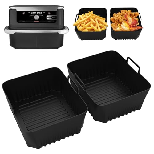 Shujin Airfryer Silikonform Zubehör für Ninja Foodi Flexdrawer 10,4 L AF500EU,2pcs Silikonform Silikoneinsatz Air Fryer Accessories für Heißluftfritteuse Ninja 500 Airfryer von Shujin