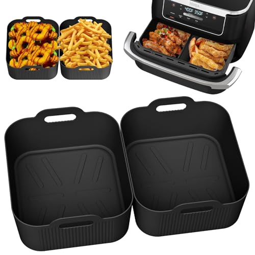 Shujin Heißluftfritteuse Zubehör für Ninja Foodi Flexdrawer 10,4 L AF500DE,2 Pcs Airfryer Silikonform Wiederverwendbar Airfryer Silikonform Zubehör für Ninja AF500EU von Shujin