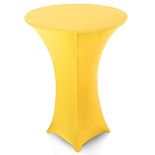 Shujin Universal Stretch Stehtischhusse für Bistrotisch Ø 60-80 cm,Elegante Rund Hussen für Stehtische Tischhusse Waschbar Tisch-überwurf Hotel Party Bankett(Gelb，70 * 110cm) von Shujin