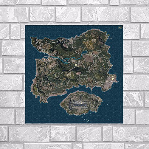 shukqueen Wand Art Decor, der pubg Spiel Karte Print, Poster, 32x32" von Shukqueen