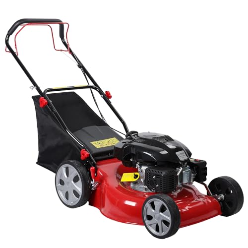 Selbstfahrender Gas-Rasenmäher, 141cc Gasmotor Rasenmäher mit 50.8 cm Klinge, begehbarer Rasenmäher, Akku-Rasenmäher Schubrasenmäher mit 50L Grasbehälter, Big Wheels, USA Fast Arrival von Shulemin