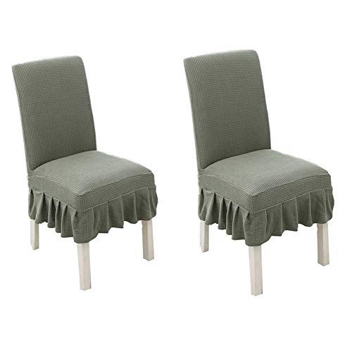 Shulishishop Stretch stuhlhussen kaufen Stuhlbezüge Stuhl abdeckungen für esszimmer Einfach fit Stuhl abdeckungen Esszimmer Stuhl Kissen Sitzbezüge für stühle Set of 2,Green von Shulishishop