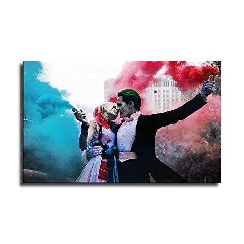 Harley Quinn et Joker Leinwand-Kunst-Poster und Wand-Kunstdruck, modernes Familienschlafzimmerdekor-Poster von ShunFeng