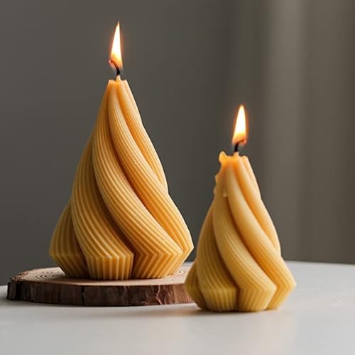 3D Kegel Unregelmäßige Kerze Silikonform, 3D Silikon geometrische Säule Kerze Seife Form Weihnachtssilikonform für Schokolade Süßigkeiten Kuchen Form (L) von Shunfaji