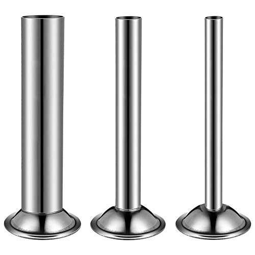 3PCS Fleischwolf Füllrohre, Wurstfüller Edelstahl Tube Kit, Fleischwolf Befestigung, Lebensmittelschleifer Edelstahl Rohre Trichter, Für Kitchenaid Fleischwolf… (3Stk Edelstahlrohr) von Shunfaji