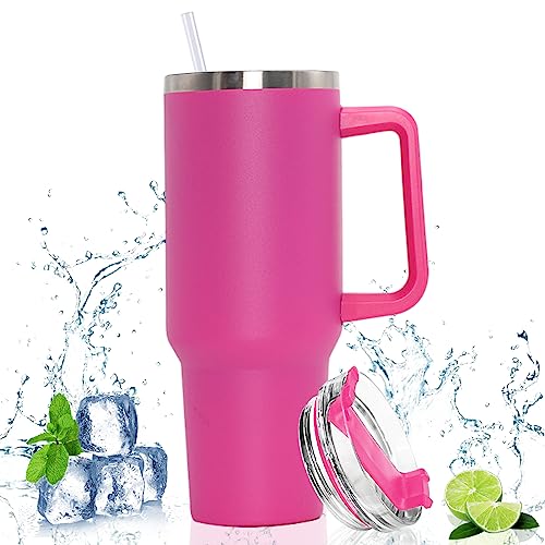 Doppelwandiger Edelstahl Vakuum Isolierbecher 40oz 1200ml Tragbare Autobecher Becher Tumbler mit Griff und Strohhalm Kaffeebecher Autobecher Reisebecher Thermobecher Für Kalte Heiße Getränke (Rose) Doppelwandiger Edelstahl Vakuum Isolierbecher 40oz 1200ml Tragbare Autobecher Becher Tumbler mit Griff und Strohhalm Kaffeebecher Autobecher Reisebecher Thermobecher Für Kalte Heiße Getränke (Rose) von Shunfaji