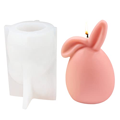Ostern Kaninchen Silikonform 3D Osterhase Kerzenformen Seifenform Silikon Backform Ohren Hase Mousse Kuchenform für Tortendeko, Seife, Sojawachs Kerzen, Ostergeschenke (Stil 2) von Shunfaji