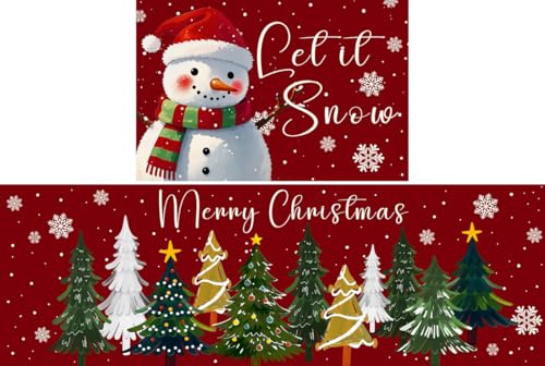 Shunfaji 2 Stück Frohe Weihnachten Küchenmatte,Schneemann Bodenmatte,Winter Wohnkultur Küchenteppiche für Home Waschküche Room Floor Eingangs Fußmattendekoration,40x60 and 40x120cm Shunfaji 2 Stück Frohe Weihnachten Küchenmatte,Schneemann Bodenmatte,Winter Wohnkultur Küchenteppiche für Home Waschküche Room Floor Eingangs Fußmattendekoration,40x60 and 40x120cm von Shunfaji