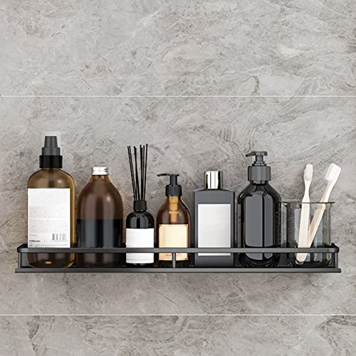 Shunfaji Duschregal Duschablage Ohne Bohren Schwarz Duschkorb Organizer Duschregal Nagelfrei Selbstklebend Wandhängend Matte Finish Organizer Handtuchhalter für Shampoo Halterung Badekugel (C-50cm) von Shunfaji