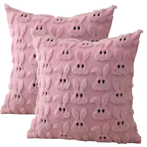 Shunfaji Frühlingsfest Kissenbezug 2er Set 45x45cm Polyester Modern Design Für Wohnzimmer Schlafzimmer Couch Sofa (B) von Shunfaji