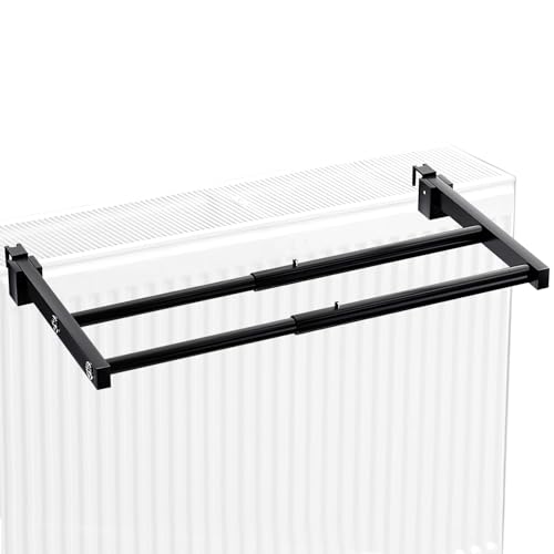 Shunfaji Handtuchhalter Edelstahl Für Heizkörper Verstellbar 40-90cm Ohne Bohren Stabiler Wäschetrockner Universal Für Bad Balkon Küche (A) von Shunfaji
