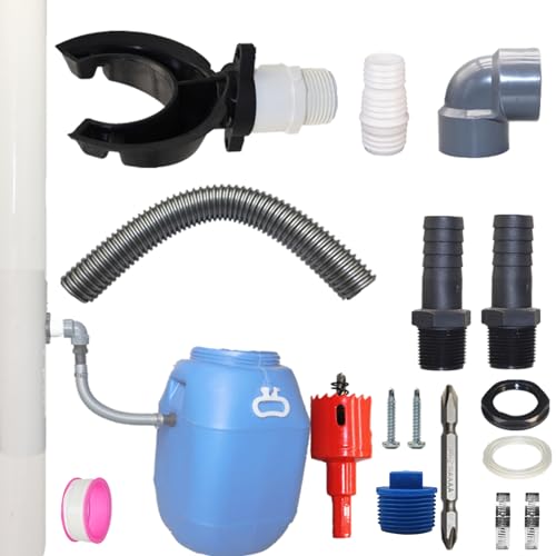 Shunfaji Regentonne für Fallrohre Ø 70 – 110 mm, Regenwassersammler, Set mit Schlauch – 50 cm von Shunfaji