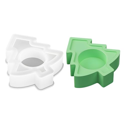 Shunfaji Silikonformen Kerzenhalter Herz Tablett Kerzenständer DIY Handwerk Teelichter Heimdekoration Weihnachten Geschenk Bastelset Kuchenformen Backformen (B) von Shunfaji