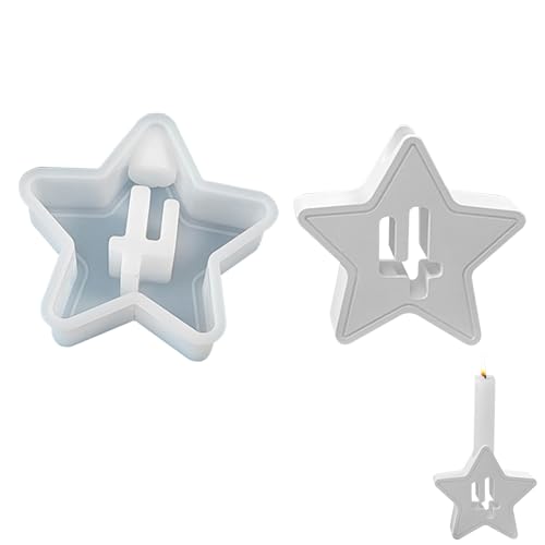 Shunfaji Stern Silikonform Kerzenhalter Gipsformen Zum Gießen Weihnachten 11.2×10.8×3.2 cm Für DIY Bastelarbeiten Weihnachtsdekoration Und Handwerk (A) von Shunfaji