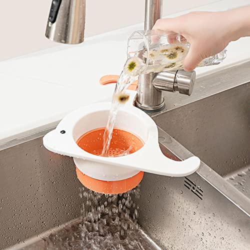Spülbeckensieb Waschbecken Filterablage Abtropfsieb, Küche Lagerregal Teleskop Waschbecken Caddy Organizer Einziehbar Spülbecken Seiher Sieb Ueber Die Spuele für Geschirr Obst Gemüse (Weiß) von Shunfaji