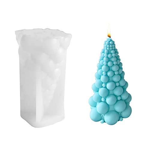 Weihnachtsbaum Silikonform Kerzenform, 3D Blasen Weihnachtsbaum Silikonform Kerze, Weihnachten Handgefertigte Form Für Seife Schokolade, Kuchen Cupcake Dekoration (blau) von Shunfaji