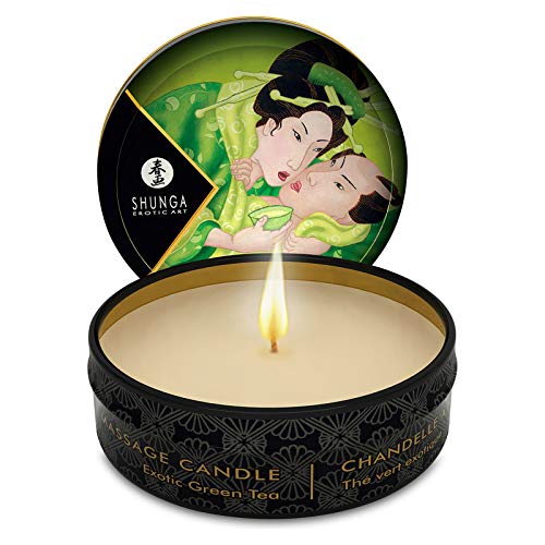 Massagekerze mit Aroma Green Tea Massage 30g Duft Kerze für Paare aus Wachs Paarmassagen von Shunga