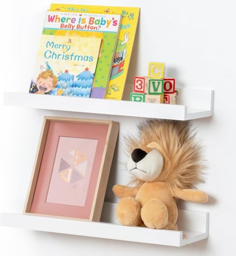 ShunpuBF Wandregal Weiß,30cm Moderne Regal Wand mit Lippe 2 Stück Wandregal Kinderzimmer für Schlafzimmer, Wohnzimmer, Bad, Küche, Bücherregal Wand von ShunpuBF