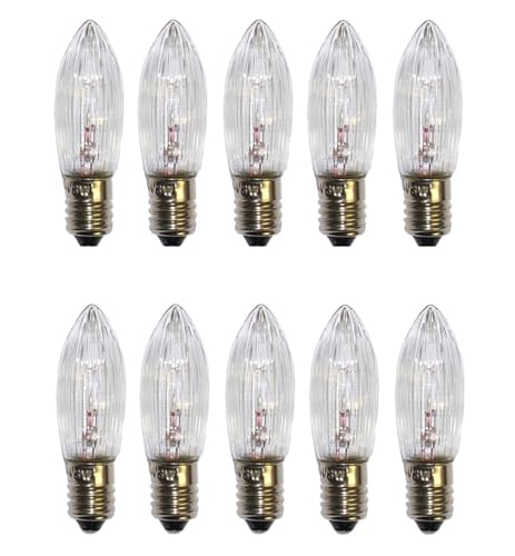 20 Stücke E10 Halogen Spitzkerze Topkerze Ersatzkerze Glühbirne Lichterkette, Spannung 34V 3W 3000K von ShuoHui